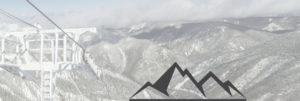 Ski lift in snowy mountains with ski lift pitch logo overlayed on the image